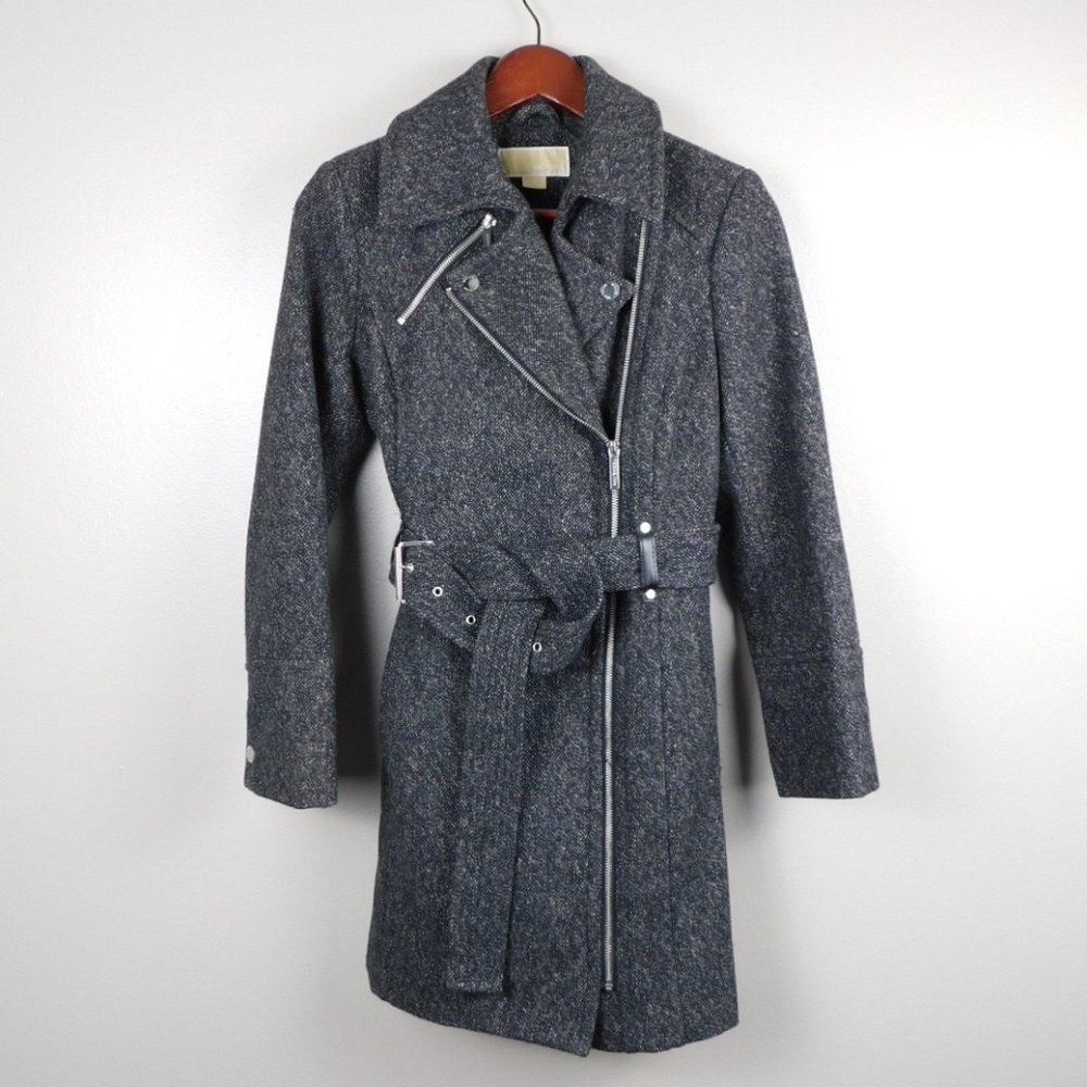Michael Kors Wool Blend Zip Front Coat SIZE XS - Picture 1 of 9